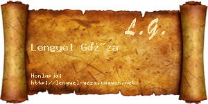 Lengyel Géza névjegykártya